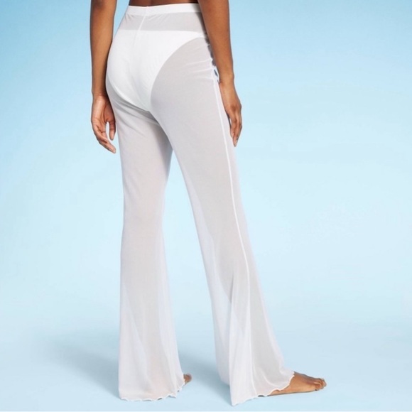 3 For $15 Wild Fable -Women's Mesh High Waist Flare Cover-Up Pants - Picture 4 of 6